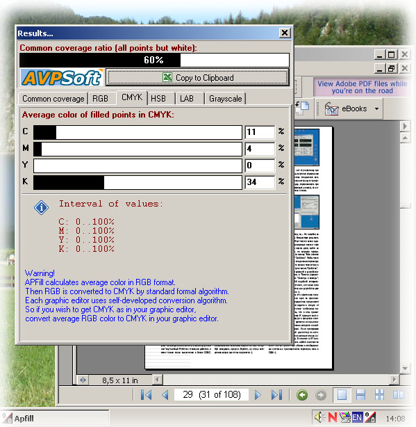 How APFill Ink and Toner Coverage Meter works: Next Step